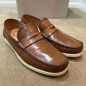 Men’s Size 10M Magnanni Burnish Cognac Penny Loafer